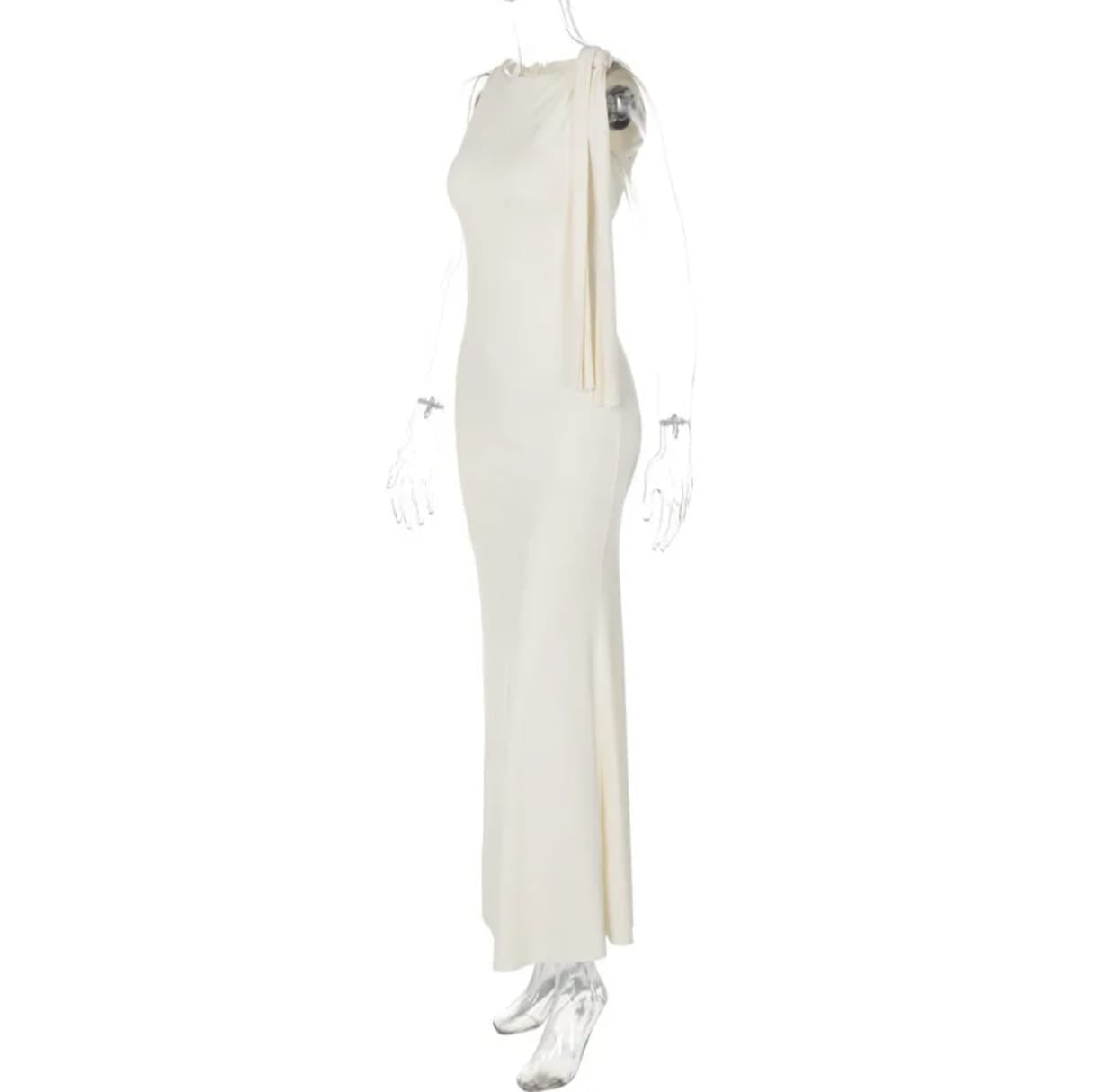 Women’s Asymmetrical Lace-Up Tassel Sleeveless Evening Dress – Elegant | THRILL