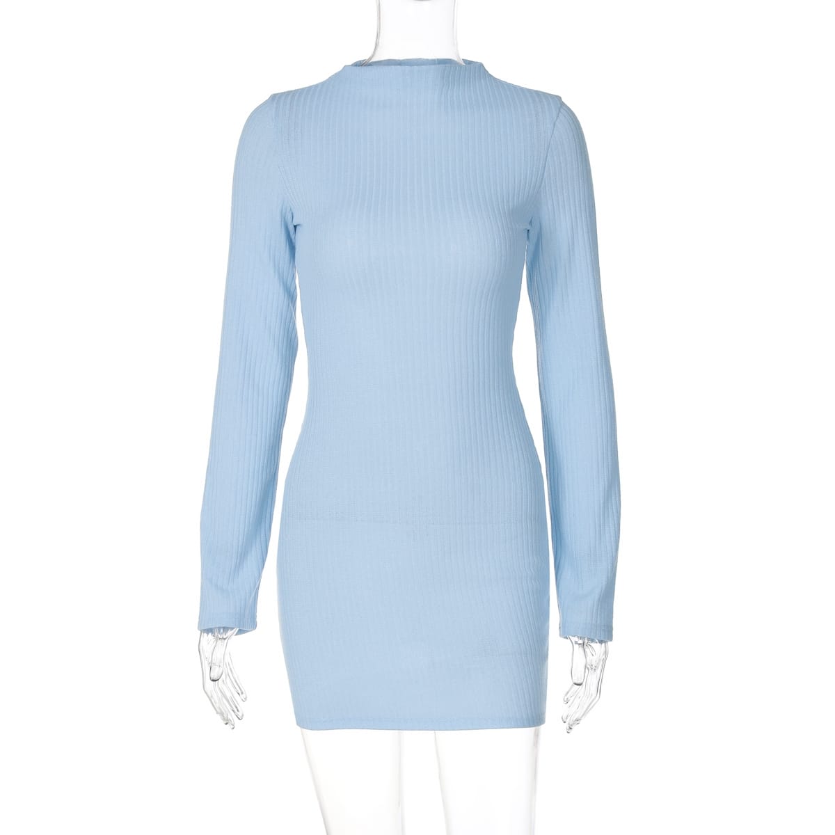 Women’s Knitted O-Neck Long Sleeve Bodycon Short Dress – Chic & Cozy | THRILL