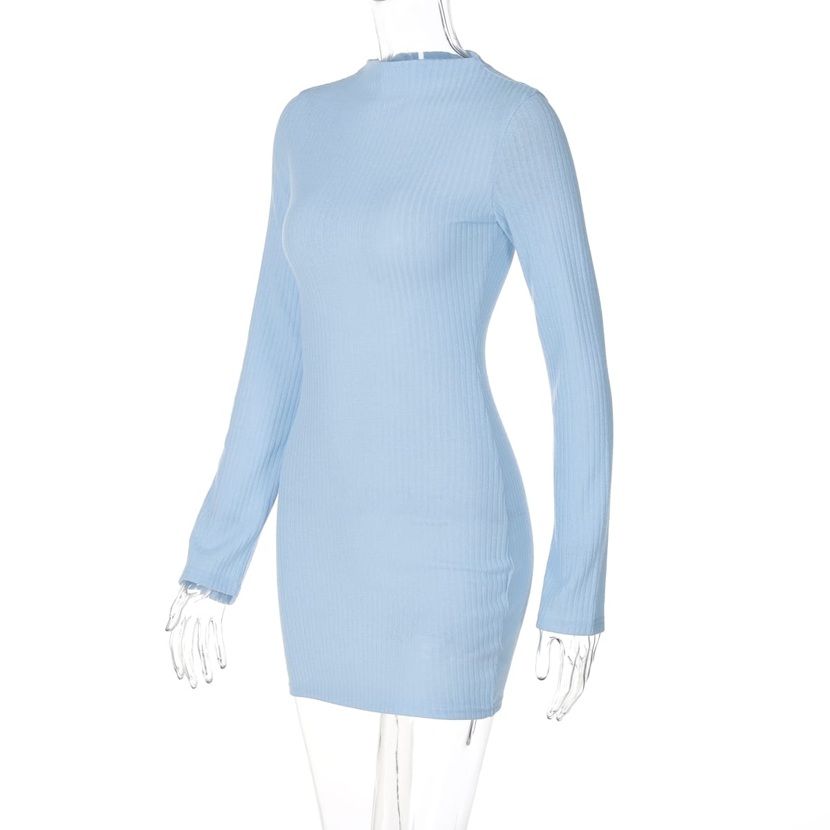 Women’s Knitted O-Neck Long Sleeve Bodycon Short Dress – Chic & Cozy | THRILL