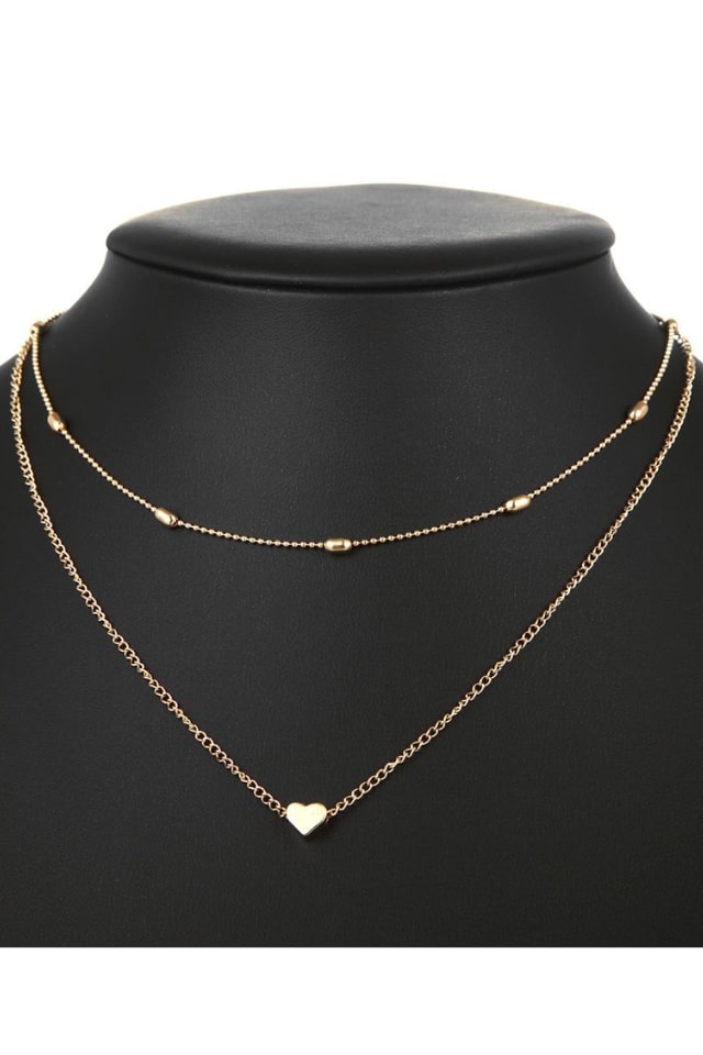 Women’s Double-Layer Heart Necklace – Alloy Design | THRILL