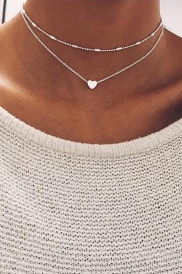 Women’s Double-Layer Heart Necklace – Alloy Design | THRILL