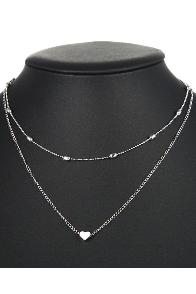 Women’s Double-Layer Heart Necklace – Alloy Design | THRILL