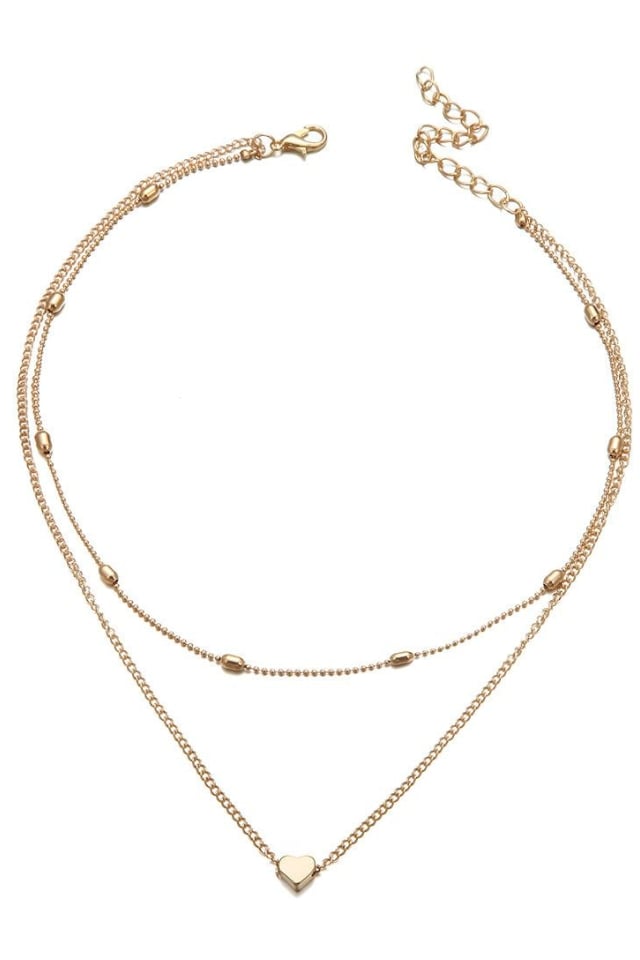 Women’s Double-Layer Heart Necklace – Alloy Design | THRILL