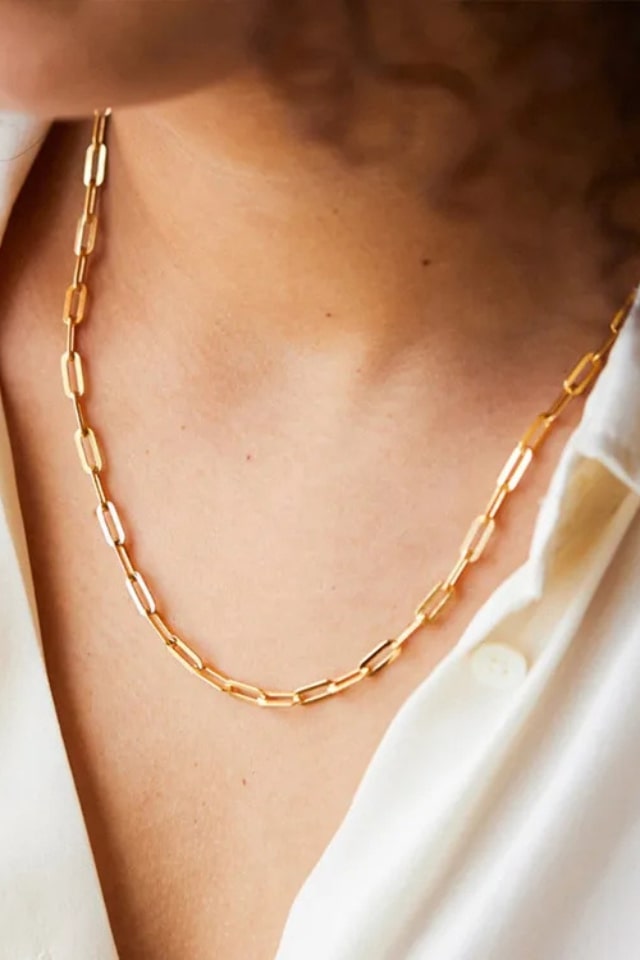 Women’s Gold Plated Ferro Alloy Chain Necklace – Stylish Design | THRILL