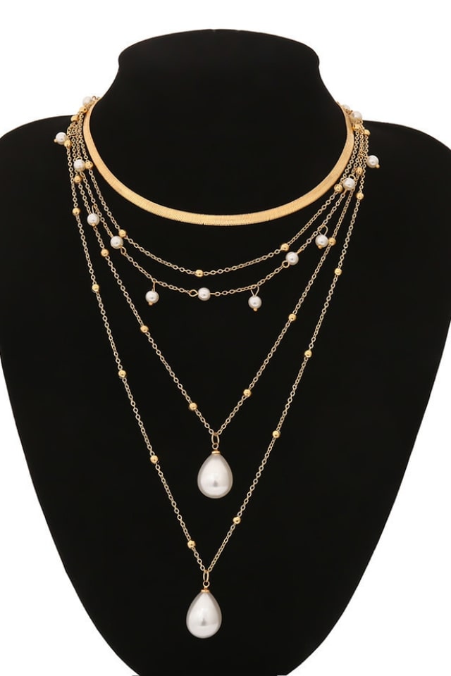 Women’s Gothic Baroque Pearl Tassel Necklace – Multi-Layered | THRILL