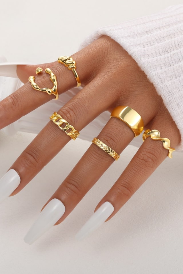 Women’s Minimalist Gold Plated Alloy Rings – Chic & Elegant | THRILL