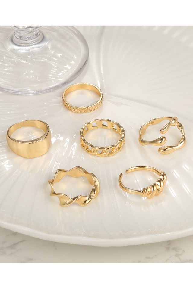 Women’s Minimalist Gold Plated Alloy Rings – Chic & Elegant | THRILL