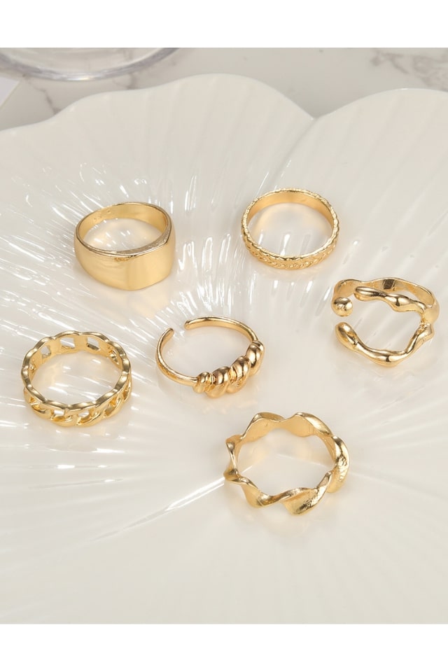 Women’s Minimalist Gold Plated Alloy Rings – Chic & Elegant | THRILL