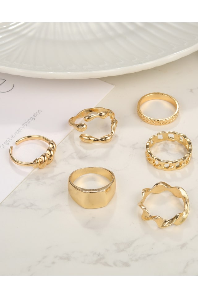 Women’s Minimalist Gold Plated Alloy Rings – Chic & Elegant | THRILL