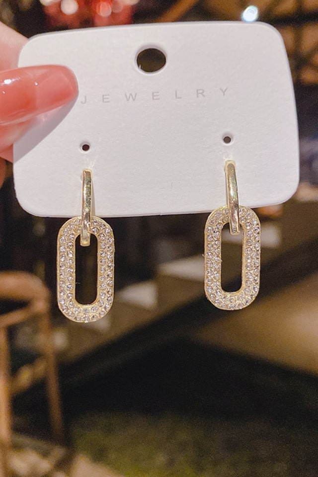 Women’s Geometric Drop Earrings – Plated Alloy Fashion Design | THRILL