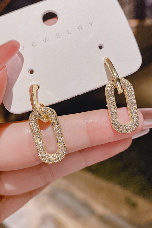 Women’s Geometric Drop Earrings – Plated Alloy Fashion Design | THRILL