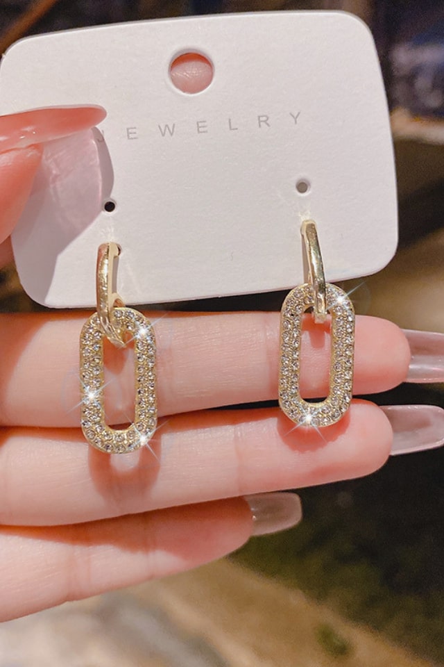 Women’s Geometric Drop Earrings – Plated Alloy Fashion Design | THRILL