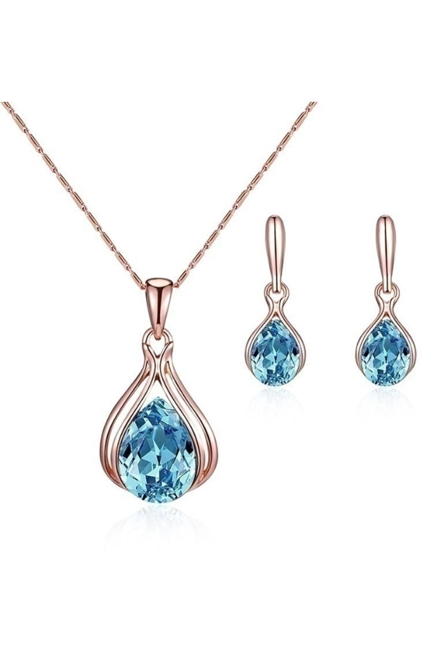 Women’s Retro Water Droplet Jewelry Set – Crystal & Alloy | THRILL