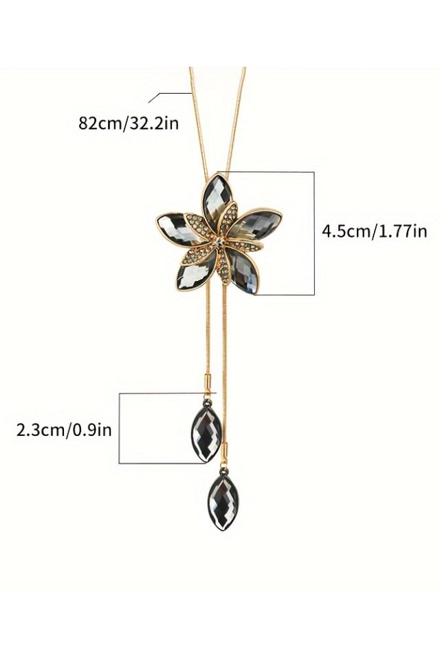 Women’s Elegant Flower Y-Necklace – Alloy Snake Chain | THRILL