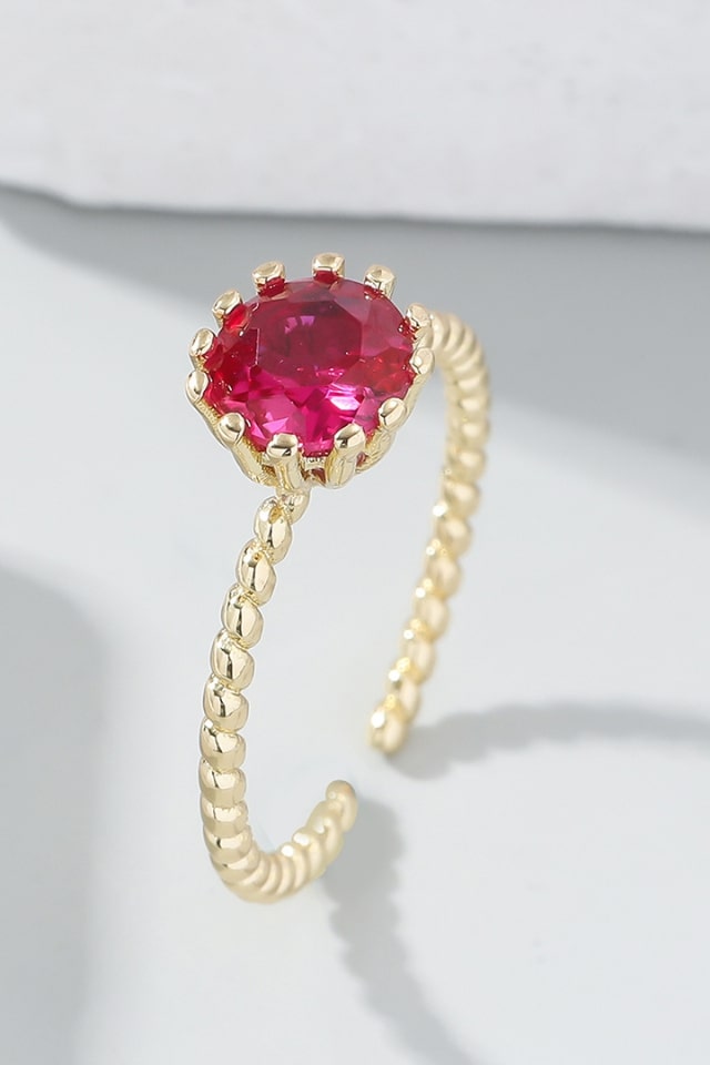 Women’s Zircon Gemstone Ring – Stylish Round Inlay Design | THRILL