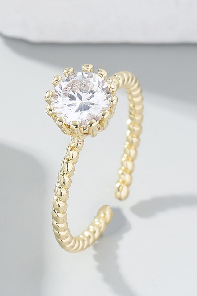 Women’s Zircon Gemstone Ring – Stylish Round Inlay Design | THRILL