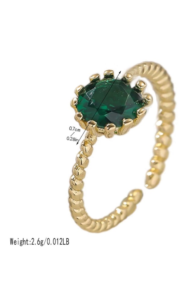 Women’s Zircon Gemstone Ring – Stylish Round Inlay Design | THRILL