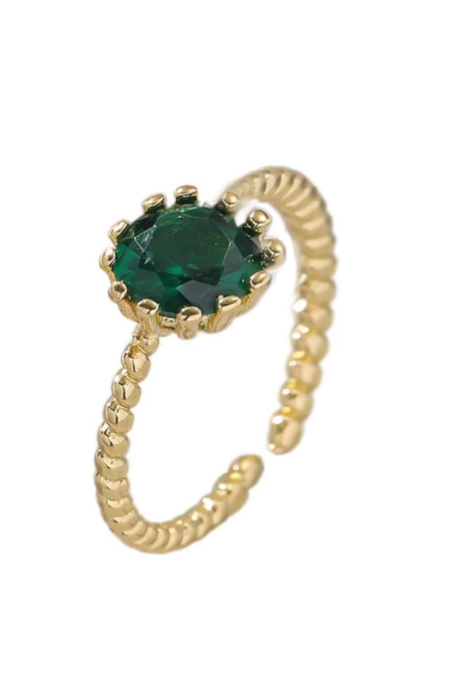 Women’s Zircon Gemstone Ring – Stylish Round Inlay Design | THRILL