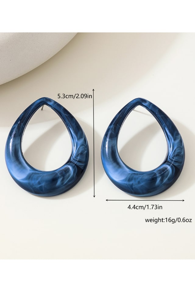 Women’s Classic Water Abstract Acrylic Ear Studs – Hollow Out Design | THRILL