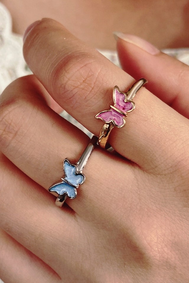 Women’s Sweet Butterfly Open Ring – Alloy Plating Design | THRILL
