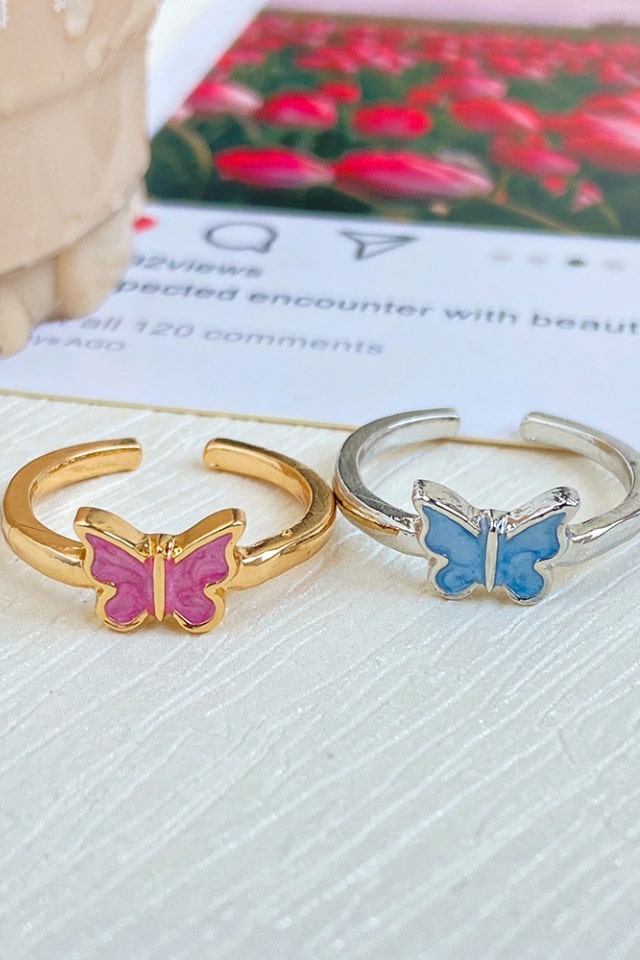 Women’s Sweet Butterfly Open Ring – Alloy Plating Design | THRILL