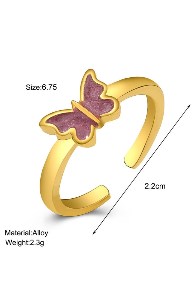 Women’s Sweet Butterfly Open Ring – Alloy Plating Design | THRILL