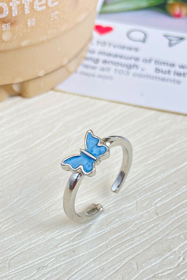 Women’s Sweet Butterfly Open Ring – Alloy Plating Design | THRILL