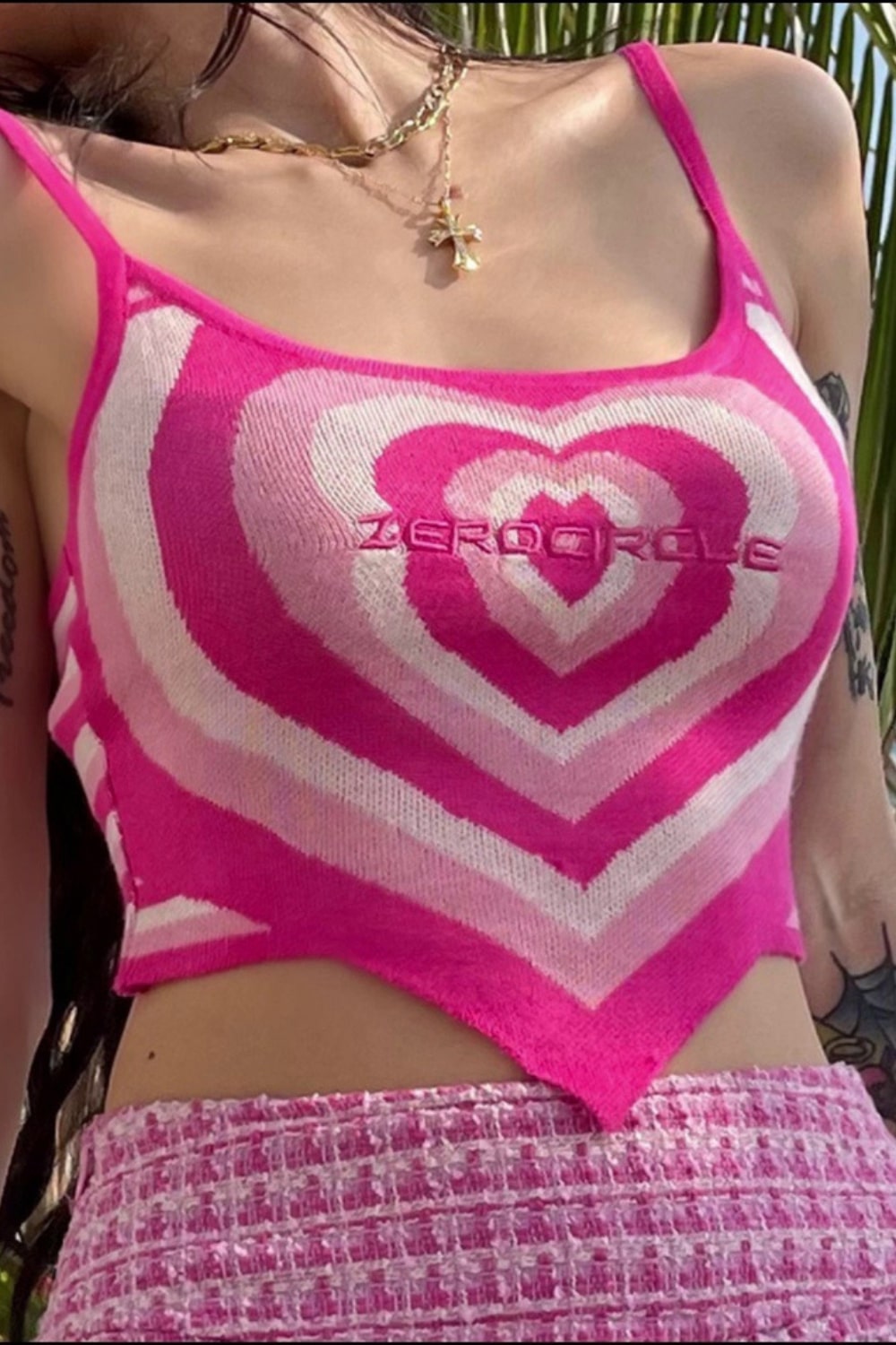 Women’s Knitted Camisole Top – Cute Heart Design | THRILL