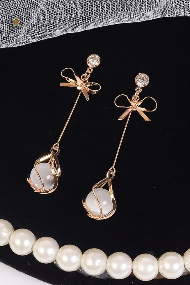 Women’s Elegant Rhinestone Drop Earrings – Inlay Alloy Design | THRILL