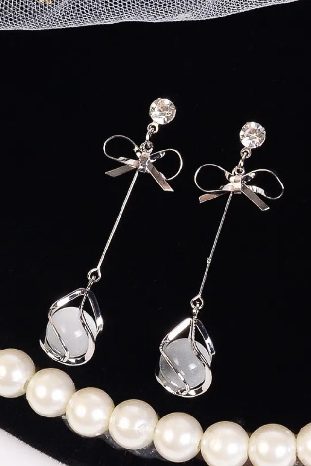 Women’s Elegant Rhinestone Drop Earrings – Inlay Alloy Design | THRILL