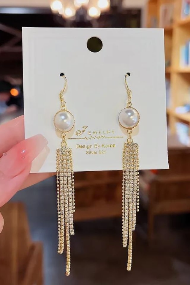 Women’s Pearl Tassel Drop Earrings – Elegant Statement Jewelry | THRILL