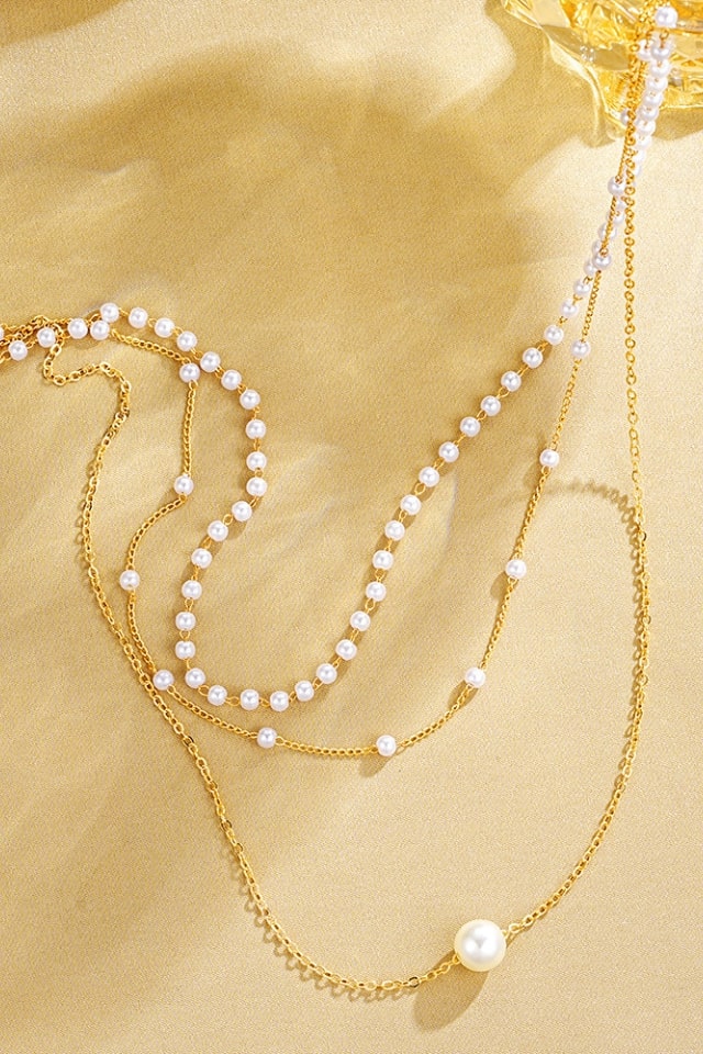 Women’s Three-Layer Pearl Necklace – Alloy Plating Design | THRILL