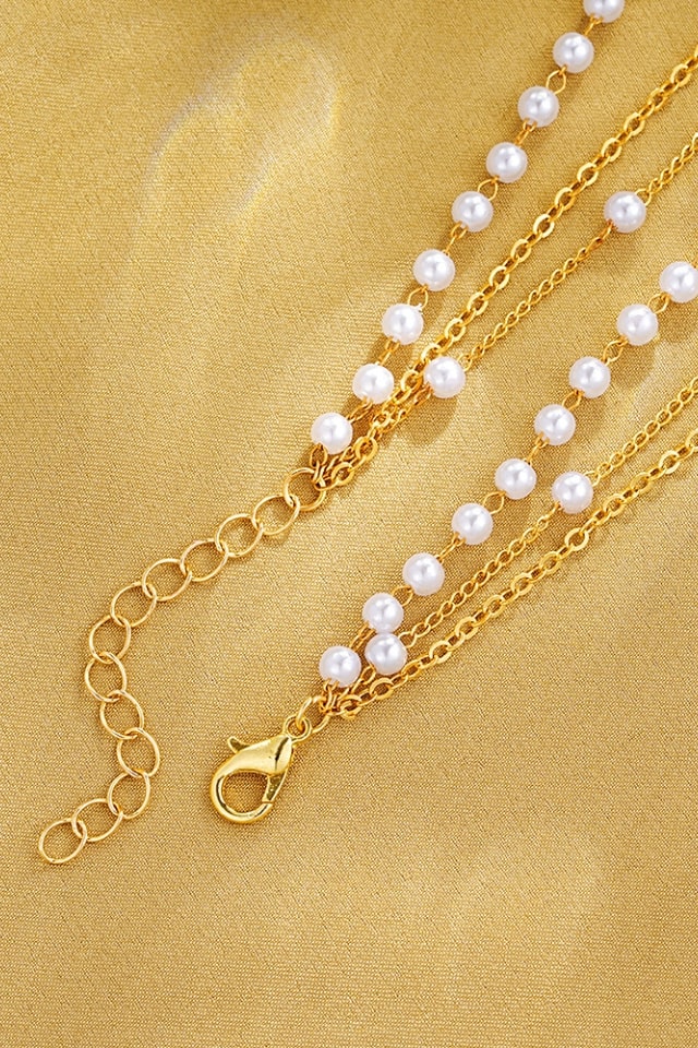 Women’s Three-Layer Pearl Necklace – Alloy Plating Design | THRILL
