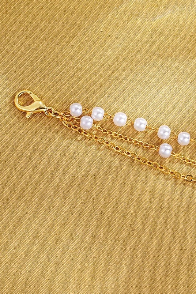 Women’s Three-Layer Pearl Necklace – Alloy Plating Design | THRILL