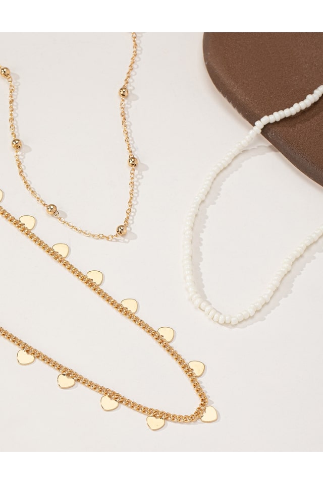 Women’s Three-Layer Heart Necklace – Classic Copper Alloy | THRILL