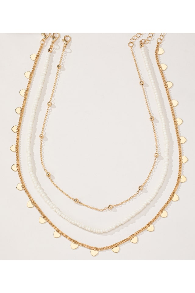 Women’s Three-Layer Heart Necklace – Classic Copper Alloy | THRILL