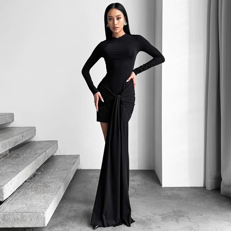 Women’s Knotted Bandage Solid Bodycon Short Dress – Chic & Sexy | THRILL