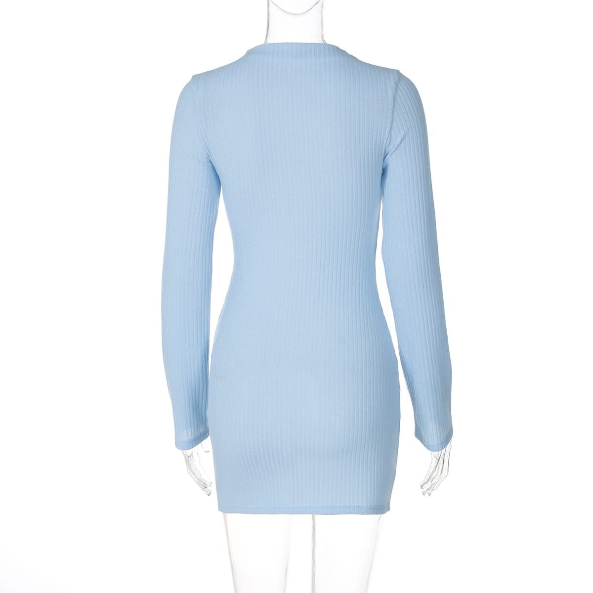 Women’s Knitted O-Neck Long Sleeve Bodycon Short Dress – Chic & Cozy | THRILL