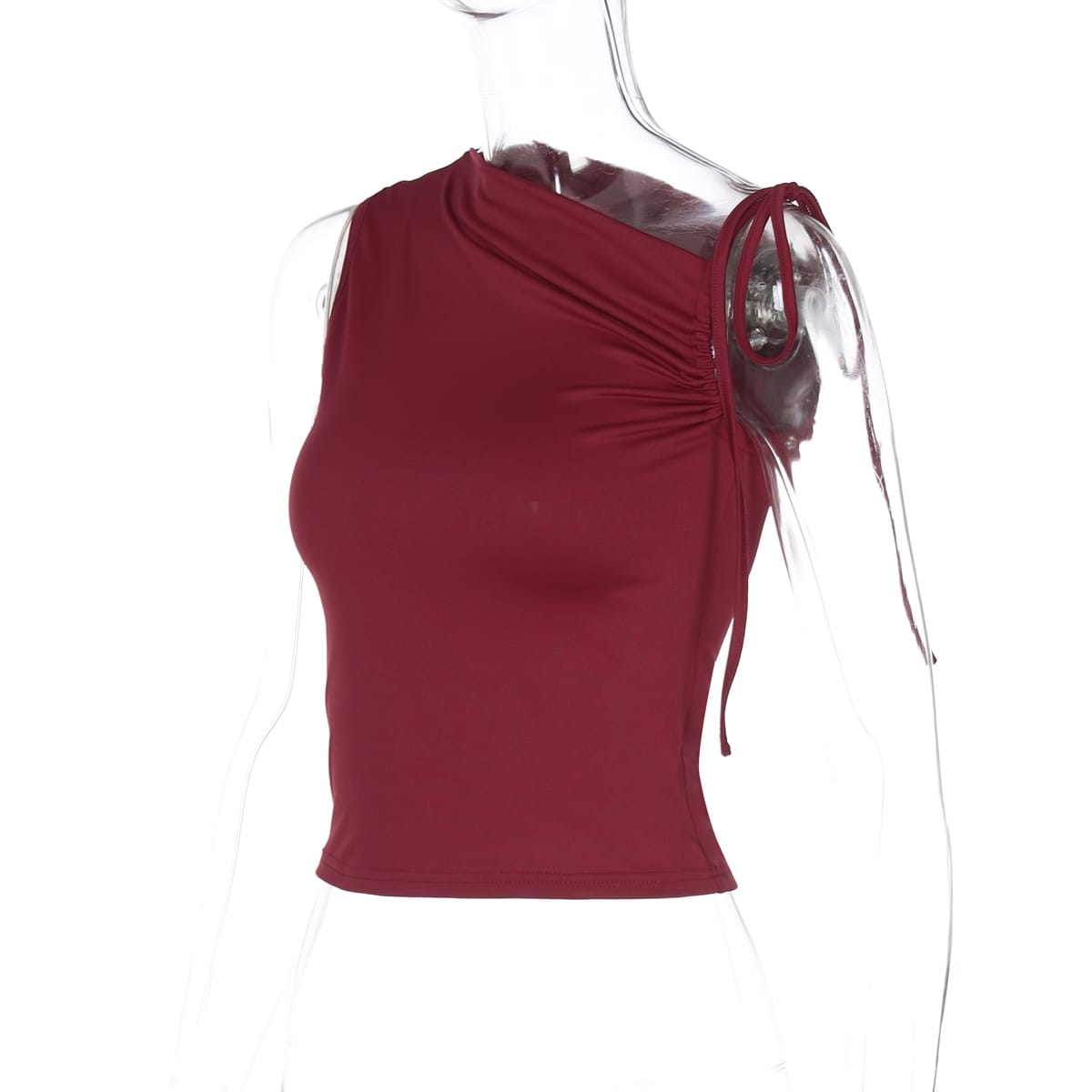 Women’s Drawstring Sleeveless Slim Top – Solid Casual Style | THRILL