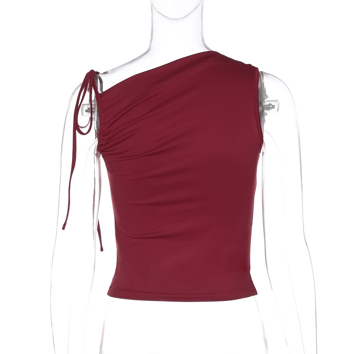 Women’s Drawstring Sleeveless Slim Top – Solid Casual Style | THRILL