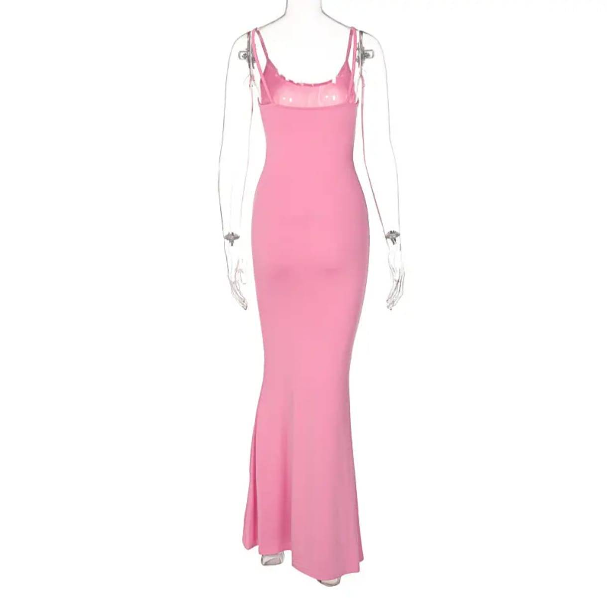 Women’s Solid Color Spaghetti Strap Bodycon Long Dress – Chic & Elegant | THRILL