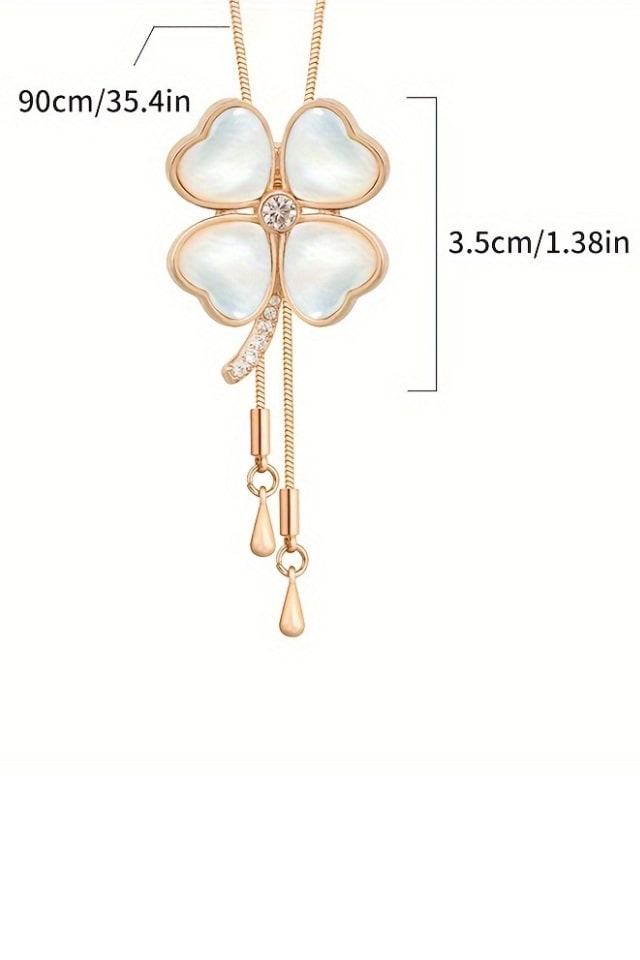 Women’s Four-Leaf Clover Necklace – Gold Plated Luxury | THRILL