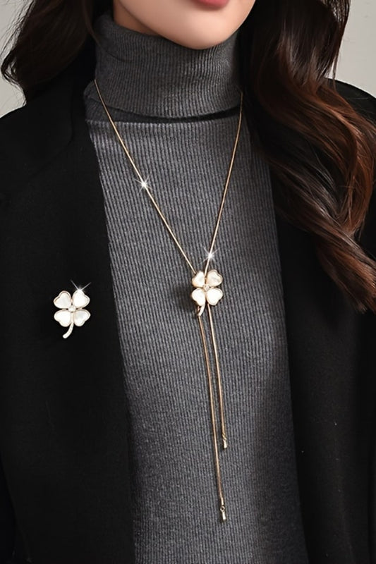 Women’s Four-Leaf Clover Necklace – Gold Plated Luxury | THRILL