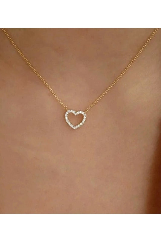 Women’s Vintage Heart Necklace – Rhinestone Chain Jewelry | THRILL