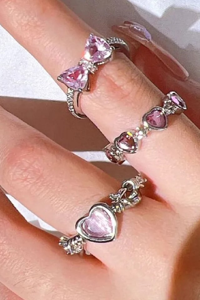 Women’s Sweet Heart Alloy Fashion Rings – Stylish & Chic | THRILL