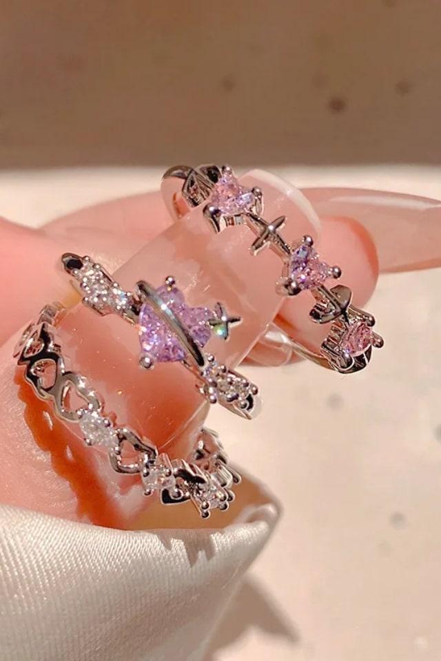 Women’s Sweet Heart Alloy Fashion Rings – Stylish & Chic | THRILL