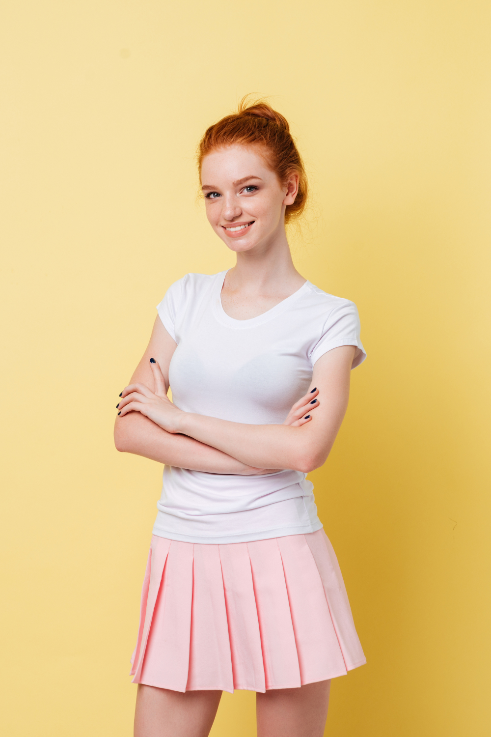 Women’s Preppy Chiffon Skirt – Solid Above-Knee Style | THRILL