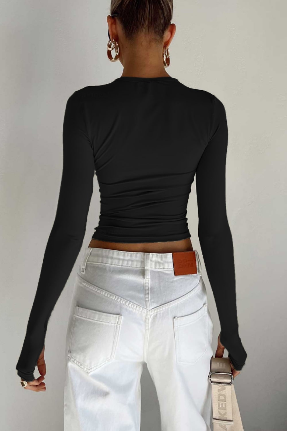 Women’s Long Sleeve Fitted Crop Top – Streetwear Essential | THRILL