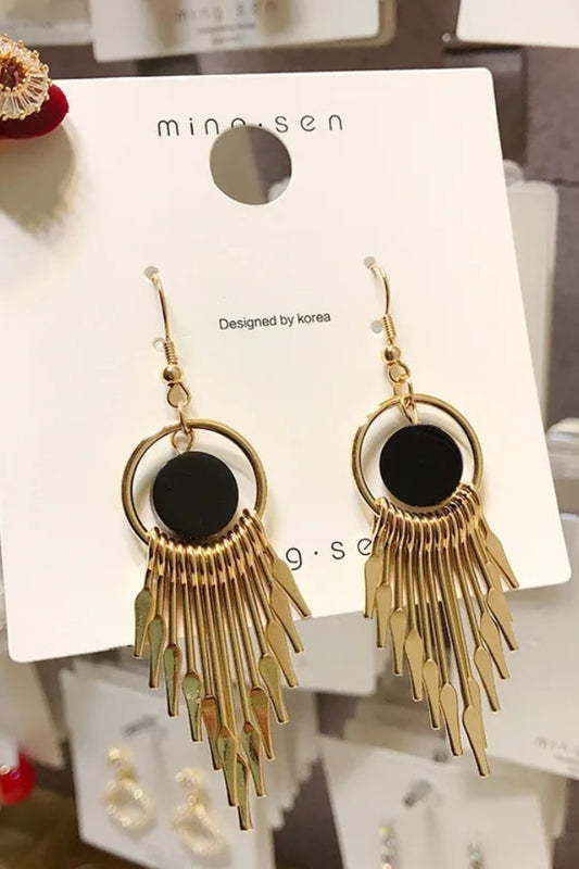 Women’s Gold-Toned Contemporary Drop Earrings – Modern Design | THRILL