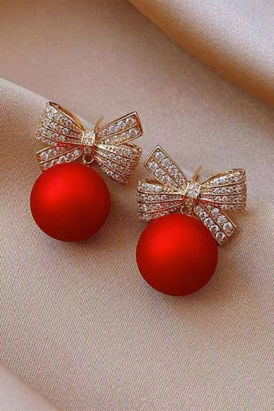 Women’s Bow Knot Rhinestone Ear Studs – Copper Design | THRILL